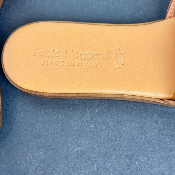 NWT Fabio Maggenti Italy Floral Leather Colorful Sandals Slides Size 8 - Picture 5 of 9